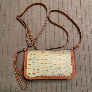 Double J Mint Crocodile Leather organizer